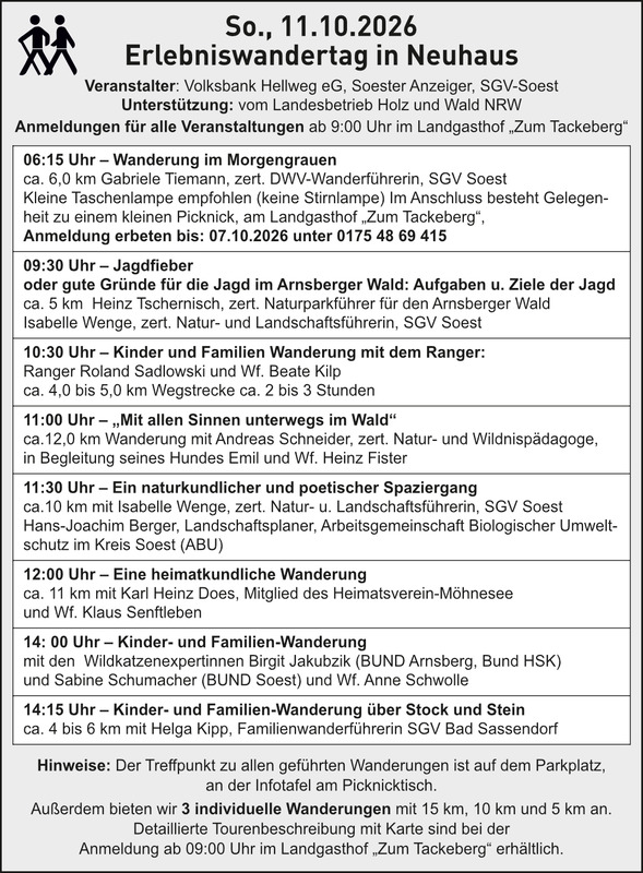 Erlebniswandertag 2026 aktualisiert