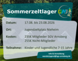 Informationen Sommerzeltlager 2026