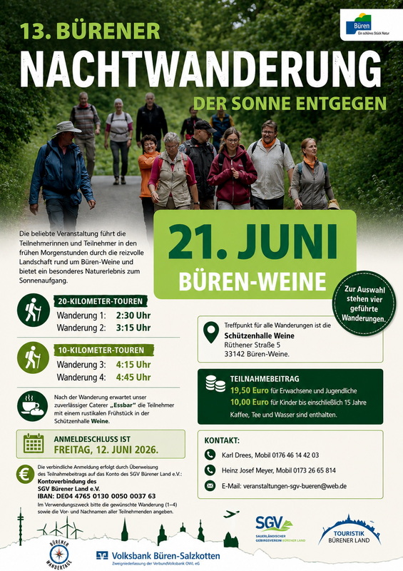 13. Bürener Nachtwanderung 2026