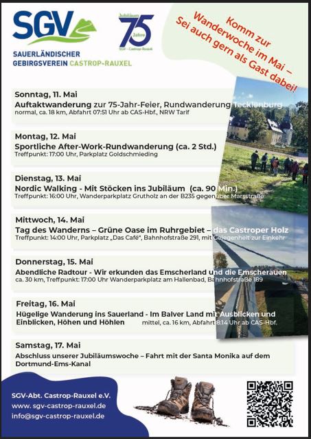 Plakat der Jubiläumswoche Mai 2025